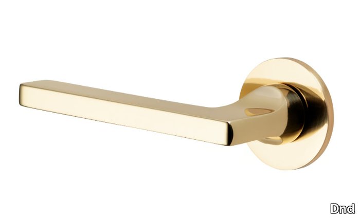 THELMA - Brass door handle on rose _ Dnd