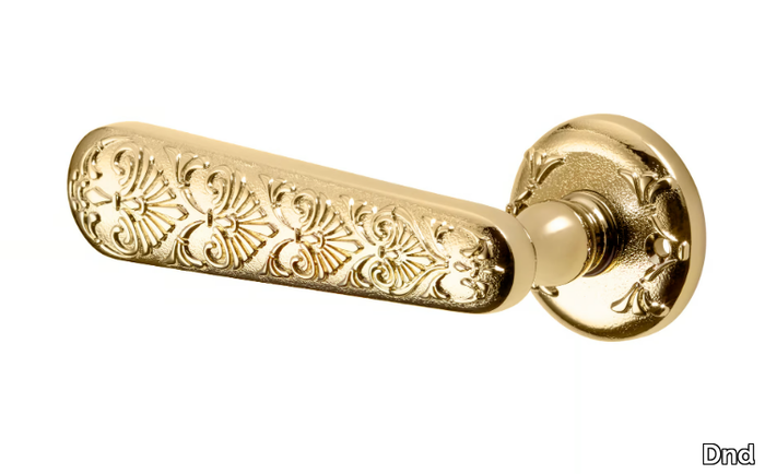 DOMINGO - Brass door handle on rose _ Dnd