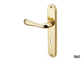 MARINA - Brass door handle on back plate _ Dnd