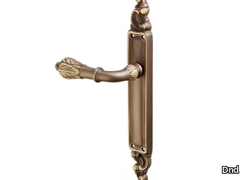 FRONDA - Brass door handle on back plate _ Dnd