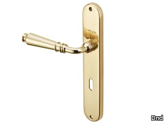 GEMMA - Brass door handle on back plate _ Dnd