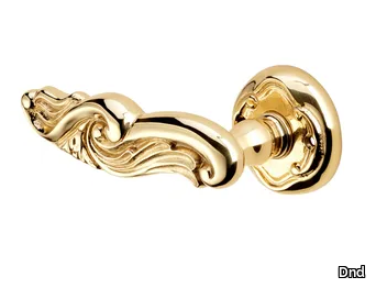 STEFANI - Brass door handle on rose _ Dnd