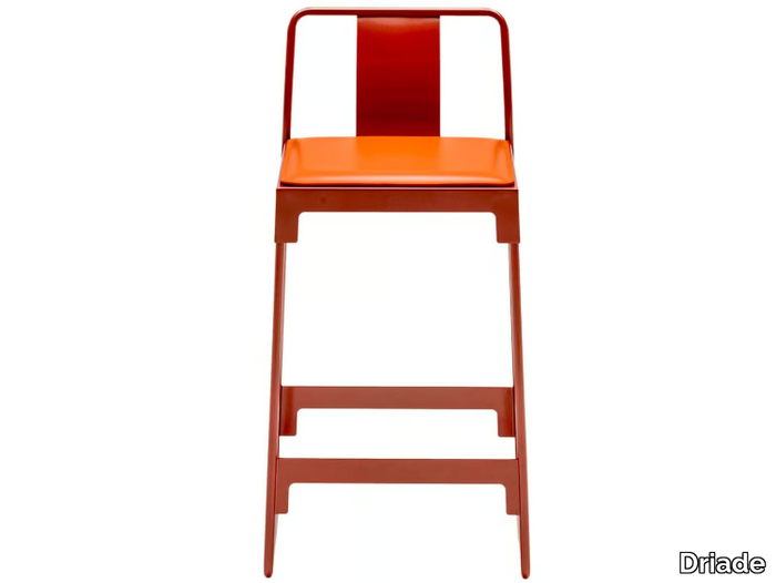 MINGX - High powder coated steel stool with back _ Driade