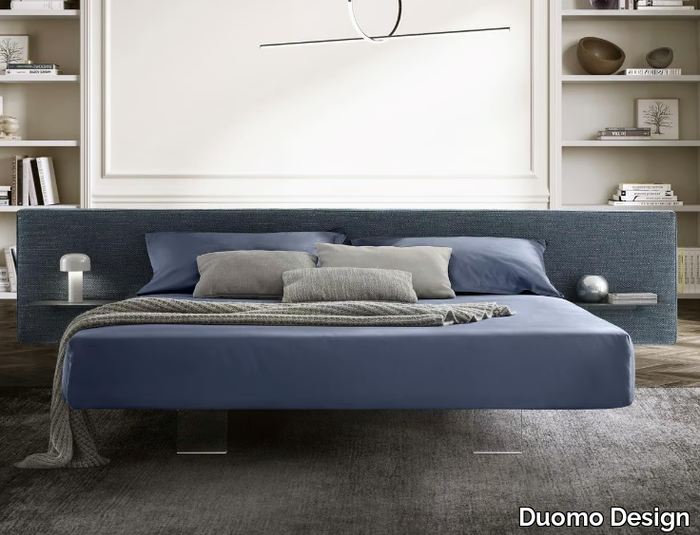 PLANE LONG - Fabric double bed with upholstered headboard _ Duomo Design