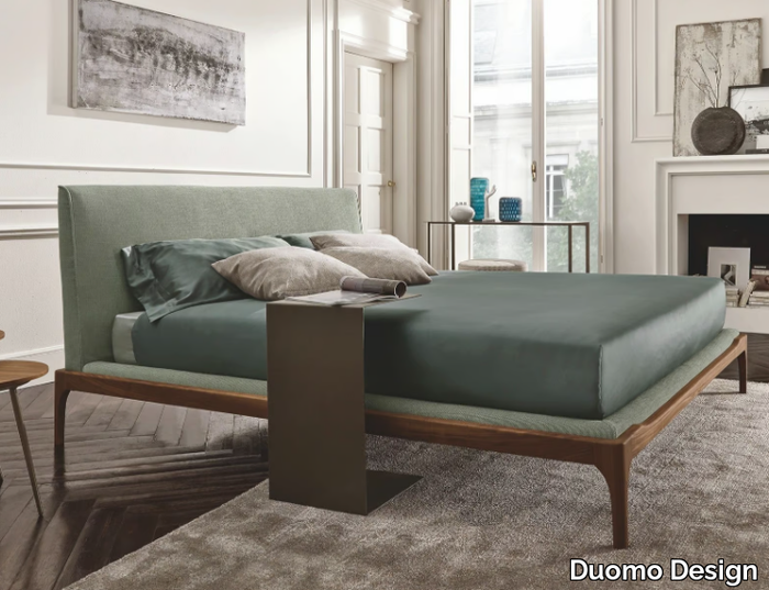 GLADYS WOOD - Double bed with upholstered headboard _ Duomo Design