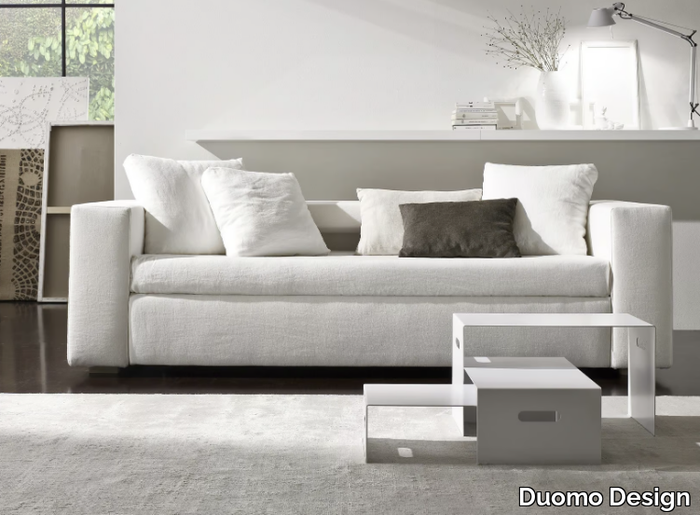 HARMONY - 2 seater fabric sofa bed with removable cover _ Duomo Design