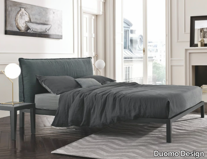 LERA SHOW - Double bed with upholstered headboard _ Duomo Design