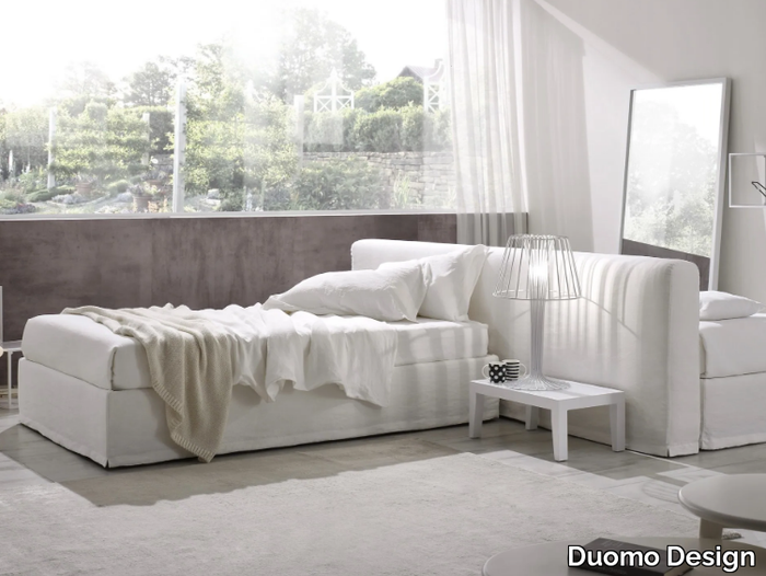 WONDER - Storage bed with upholstered headboard _ Duomo Design