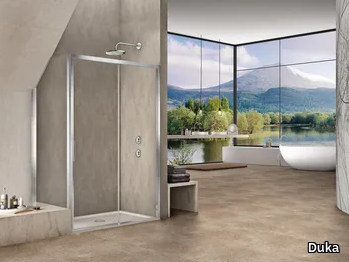 NATURA 4000 - A-S ST - Corner rectangular crystal shower cabin _ Duka