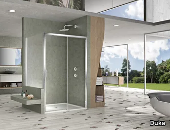 NATURA 4000 - AR-ST2W / A-ST2W - Rectangular crystal shower cabin with sliding door _ Duka