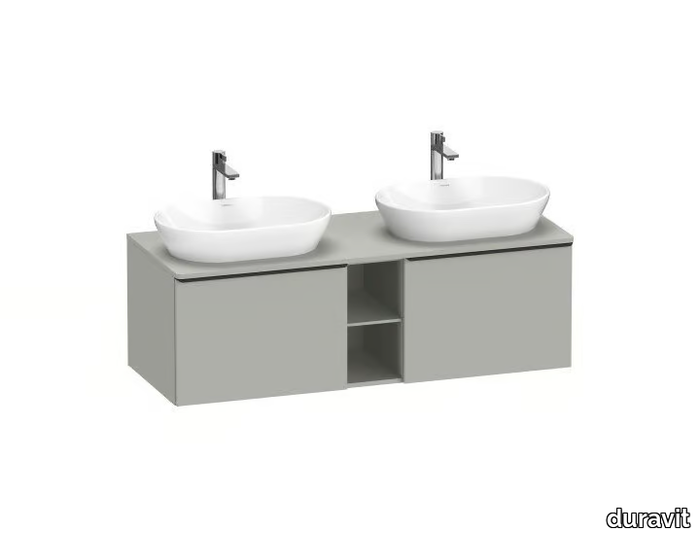 D-NEO - Double wall-mounted vanity unit with drawers _ Duravit