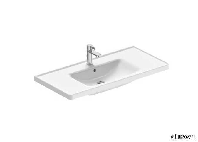 D-NEO - Inset rectangular washbasin with integrated countertop _ Duravit