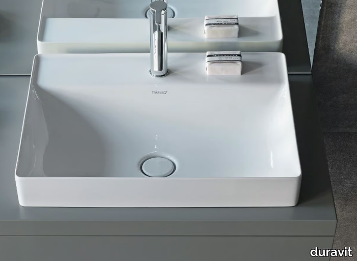 DURASQUARE - Countertop rectangular washbasin _ Duravit