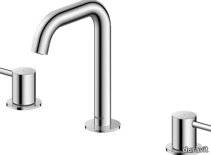 CIRCLE - 3 hole countertop washbasin tap with pop up waste _ Duravit