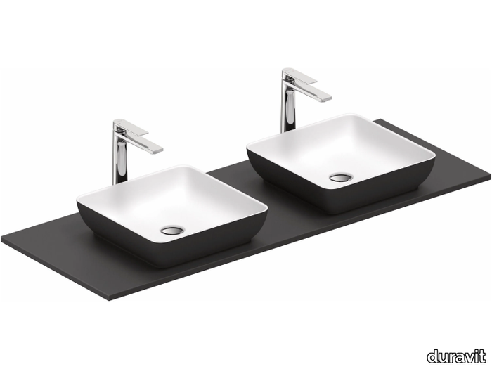 SIVIDA - Double composite material washbasin countertop _ Duravit