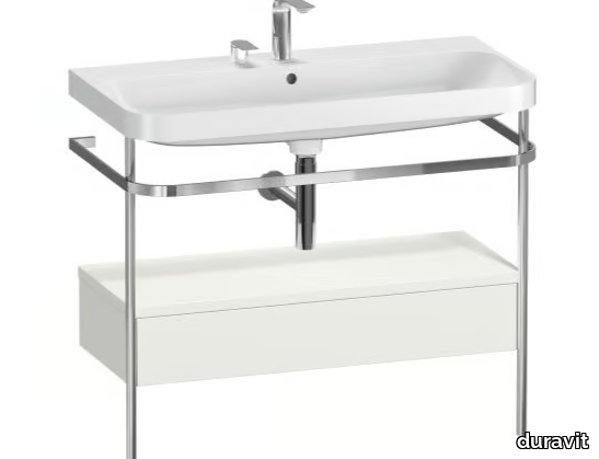 HAPPY D.2 PLUS - Console ceramic washbasin with towel rail _ Duravit