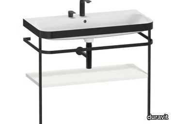 HAPPY D.2 PLUS - Console ceramic washbasin with towel rail _ Duravit