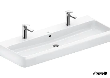 QATEGO - Double ceramic washbasin with overflow _ Duravit