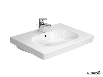 D-CODE - Rectangular single ceramic washbasin with overflow _ Duravit