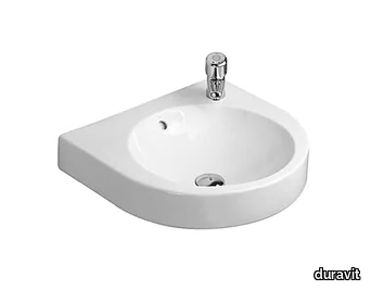 ARCHITEC - Wall-mounted round ceramic washbasin with overflow _ Duravit