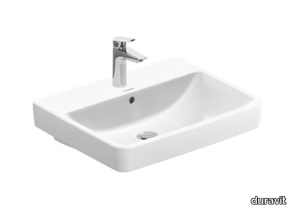 NO.1 - Rectangular single ceramic washbasin with overflow _ Duravit