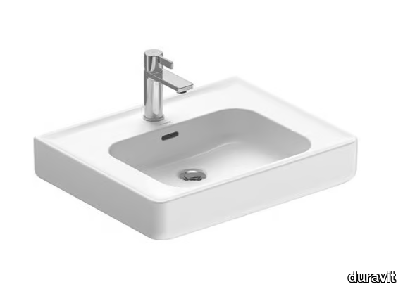 SOLEIL - Rectangular single ceramic washbasin with overflow _ Duravit