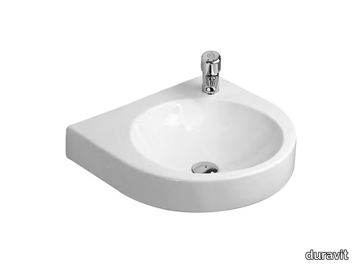 ARCHITEC - Wall-mounted round ceramic washbasin _ Duravit