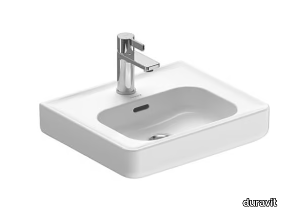 SOLEIL - Rectangular single ceramic washbasin with overflow _ Duravit