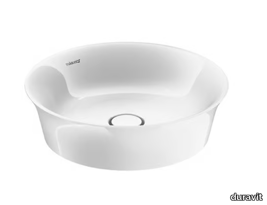 WHITE TULIP - Countertop round single ceramic washbasin _ Duravit