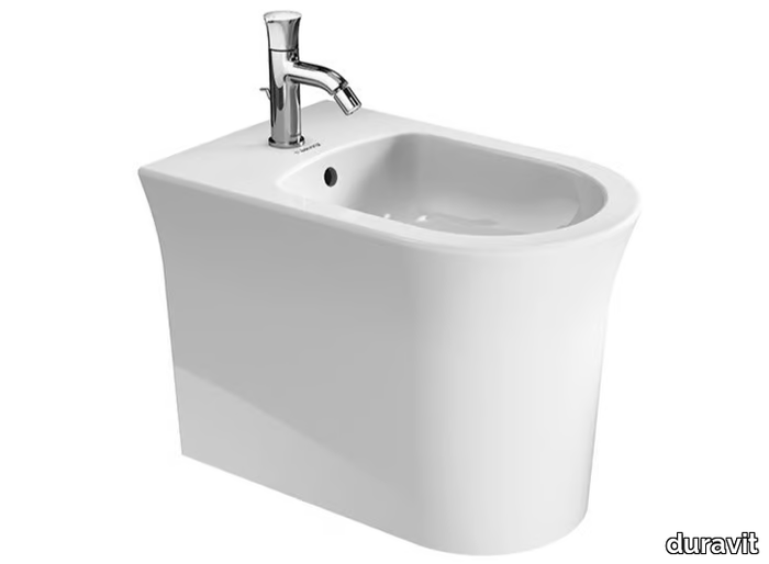 WHITE TULIP - Floor mounted ceramic bidet with overflow _ Duravit