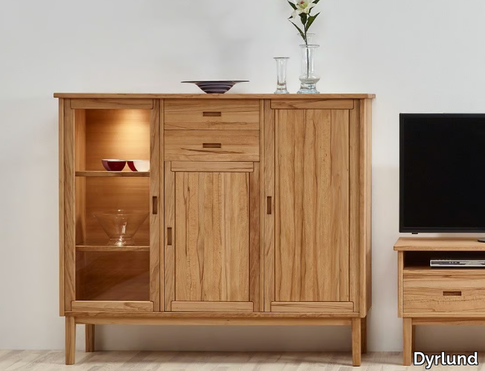 4421 - Wooden highboard with doors _ Dyrlund