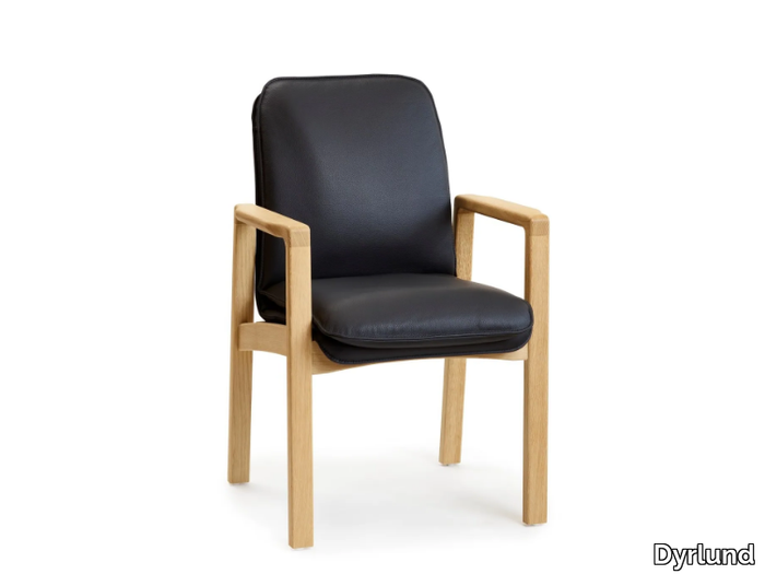 8474ALK - Leather chair with armrests _ Dyrlund