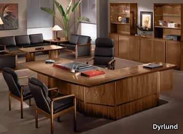 CONCORDE - L-shaped walnut executive desk _ Dyrlund