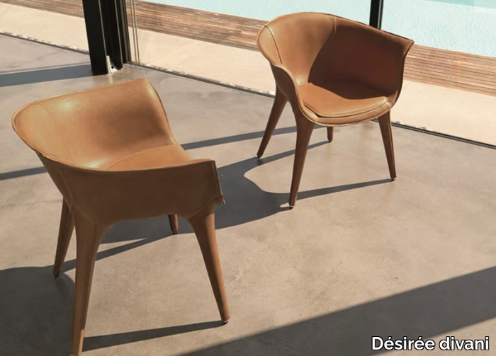 DORALEE - Tanned leather armchair _ Désirée divani
