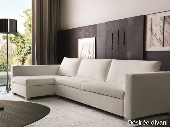 EVERY ONE - Fabric sofa bed with removable cover with chaise longue _ Désirée divani