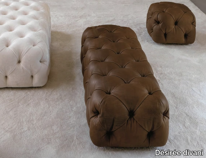 ROLLKING - Rectangular leather pouf _ Désirée divani