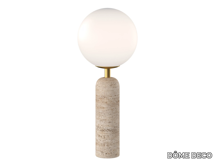 YAGI - Travertine table lamp _ DÔME DECO