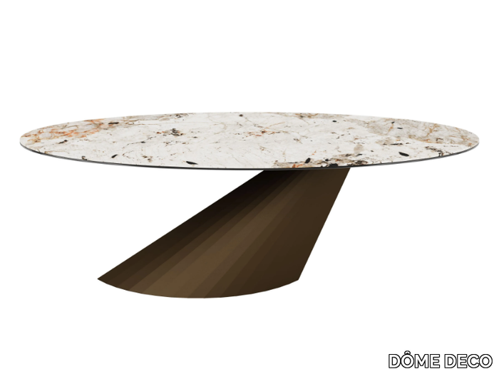 ARLON - Oval porcelain stoneware table _ DÔME DECO