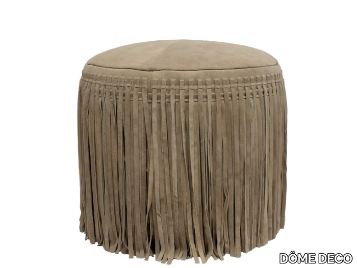 FELIX - Round suede pouf _ DÔME DECO