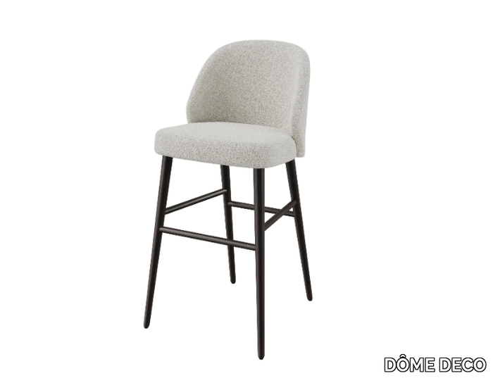 VERGE - Fabric stool with back _ DÔME DECO