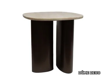 YUMA - Round marble and metal coffee table _ DÔME DECO