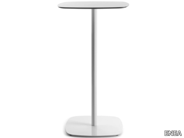 LOTTUS - Square high table with steel base and HPL top _ ENEA