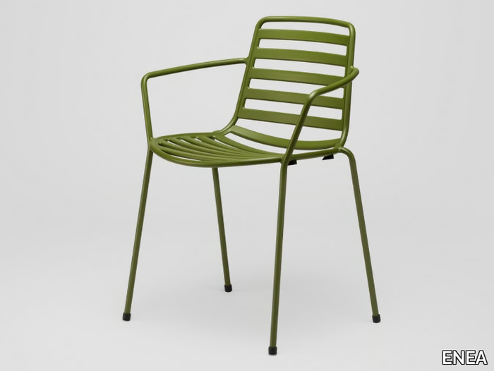 STREET - Steel garden chair with armrests _ ENEA