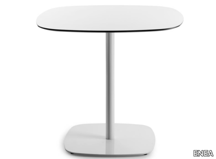 LOTTUS - Square table with steel base and HPL top _ ENEA