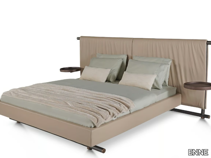 KIMONO - Wooden double bed with upholstered headboard _ ENNE