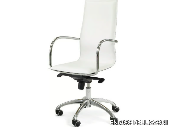 MICAD - High-back height-adjustable tanned leather office chair _ ENRICO PELLIZZONI