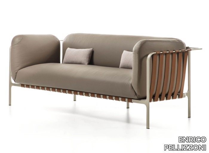 SYDNEY - 3 seater tanned leather sofa _ ENRICO PELLIZZONI