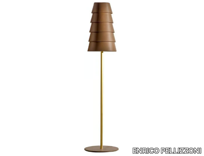 TULIP - Tanned leather floor lamp _ ENRICO PELLIZZONI