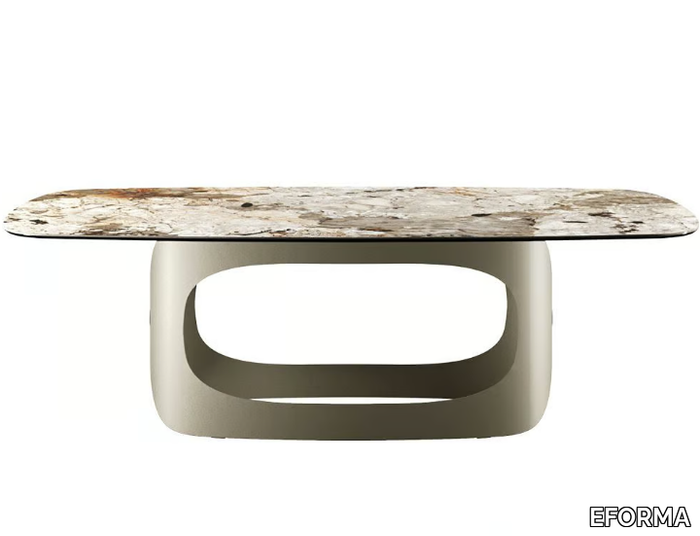 POLIFEMO - Table with painted metal base and ceramic top _ EFORMA