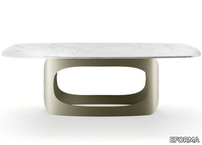 POLIFEMO - Table with painted metal base and glossy marble top _ EFORMA